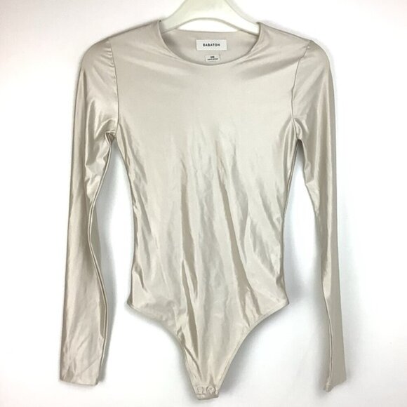 BABATON COUNTOUR SILHOUETTE SATINETTE CREW BODYSUIT XS NWOT - Picture 3 of 6